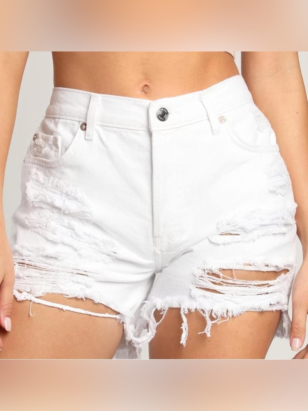 NWT Free People Maggie Denim shorts Optic white sz 27